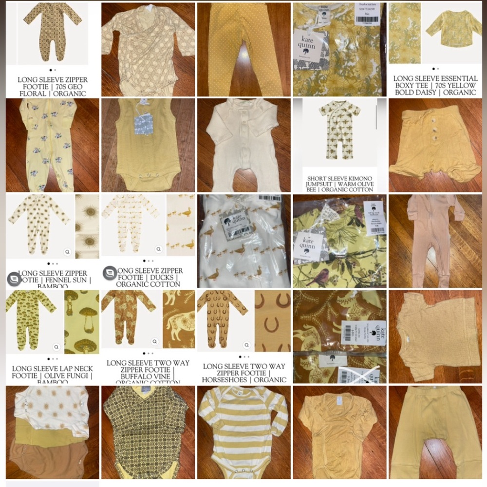 29 piece nb - 0-3 3-6 6- 6-12 Mo bundle bamboo organic cotton modal yellow cream